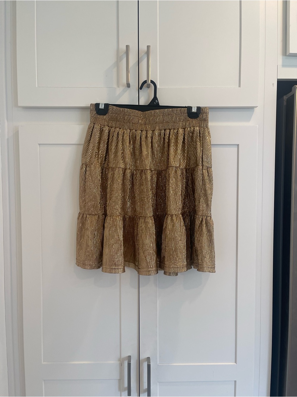 Kori Metallic Gold Layered Skirt